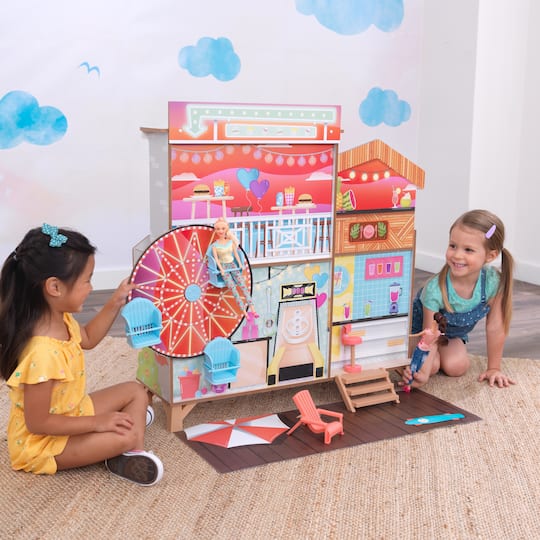 KidKraft Ferris Wheel Fun Beach House Wooden 360-Play Dollhouse